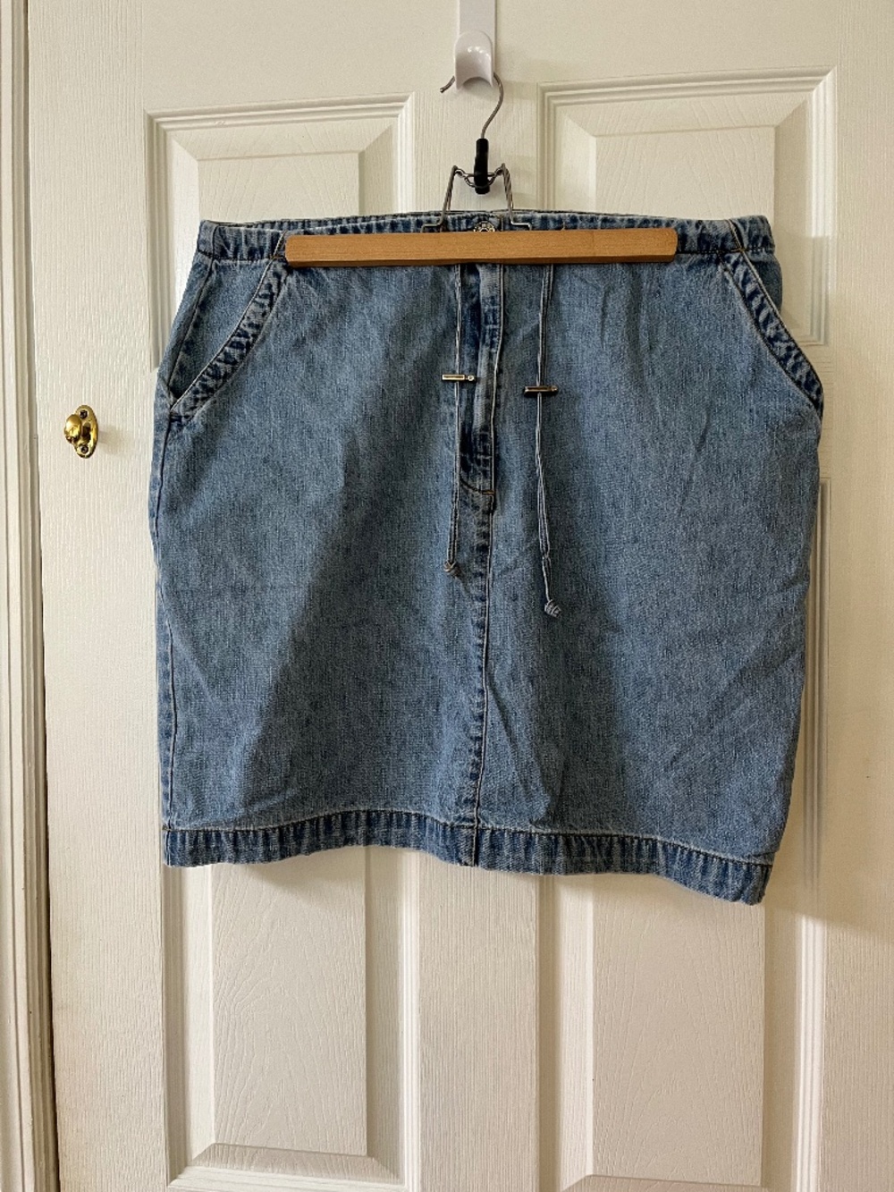 Vintage la blues drawstring denim skirt